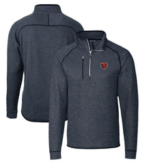 Chicago Bears Cutter & Buck Throwback Logo Mainsail Sweater-Knit Half-Zip Pullover Jacket - Heather Navy discount