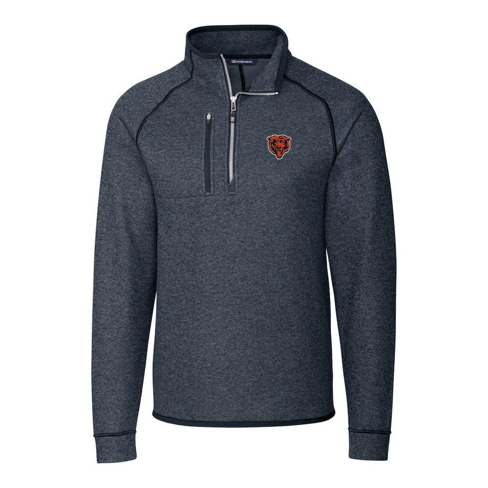 Chicago Bears Cutter & Buck Throwback Logo Mainsail Sweater-Knit Half-Zip Pullover Jacket - Heather Navy discount