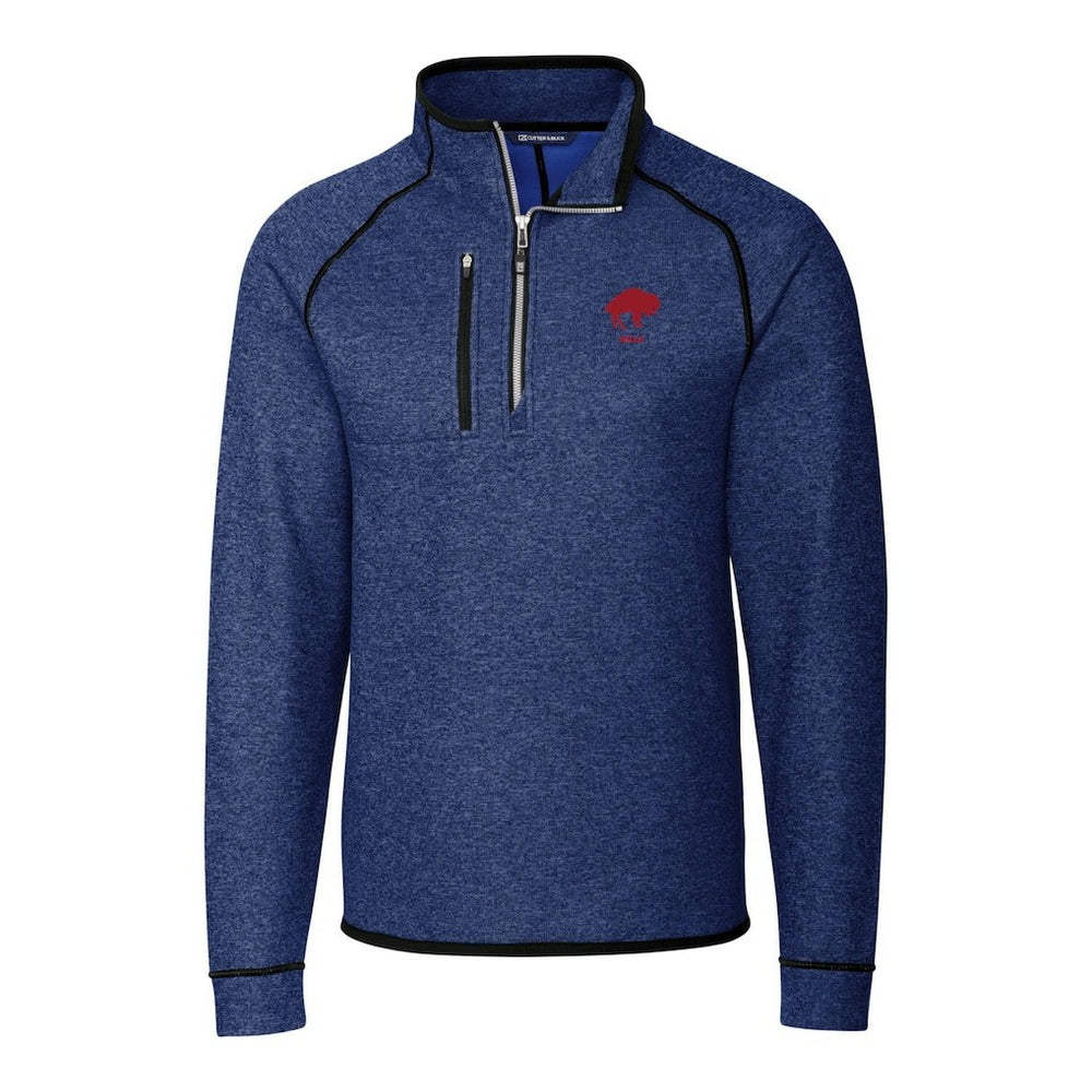 Buffalo Bills Cutter & Buck Throwback Logo Mainsail Sweater-Knit Half-Zip Pullover Jacket - Heather Royal sale