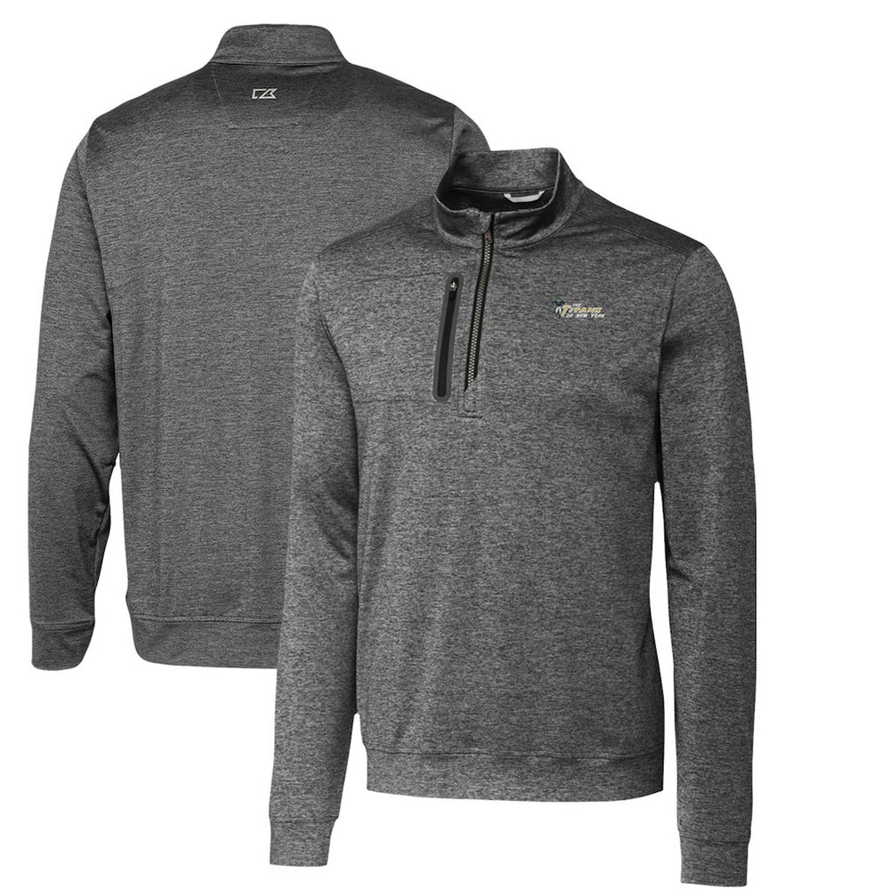 New York Jets Cutter & Buck Stealth Heathered Throwback Logo Quarter-Zip Pullover Top - Steel cheap