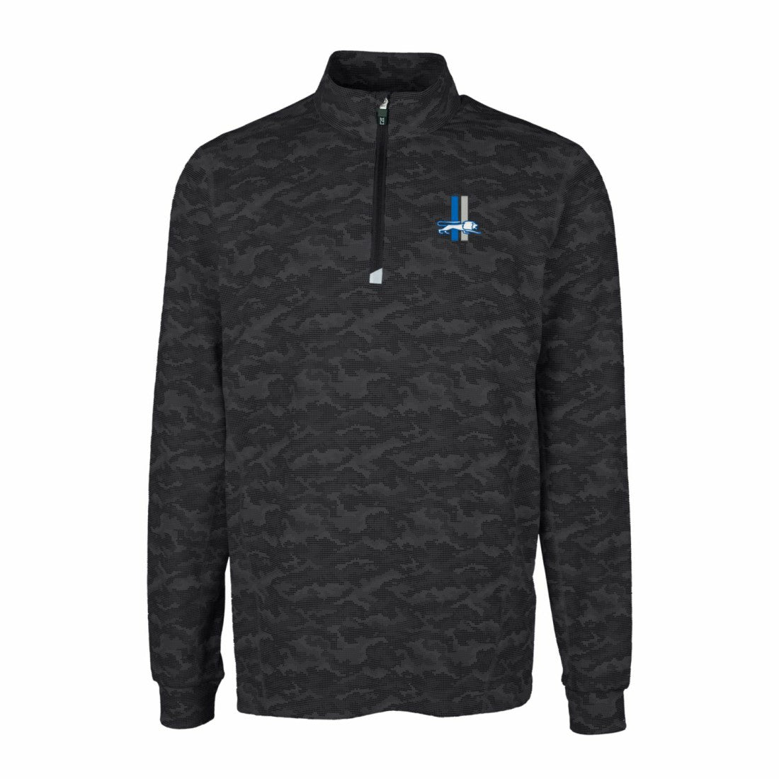 Detroit Lions Cutter & Buck Throwback Logo Traverse Camo Print Stretch Quarter-Zip Pullover Top - Black sale
