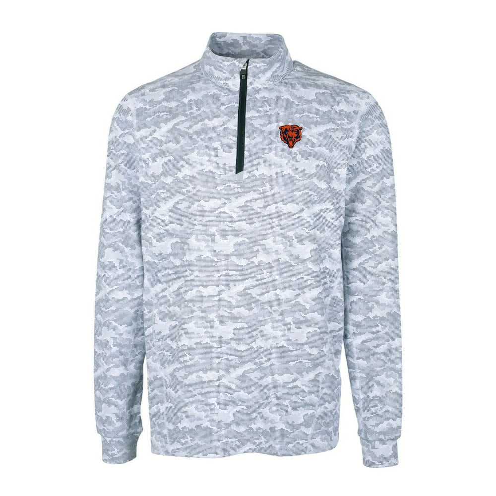 Chicago Bears Cutter & Buck Throwback Logo Traverse Camo Print Stretch Quarter-Zip Pullover Top - Charcoal sale