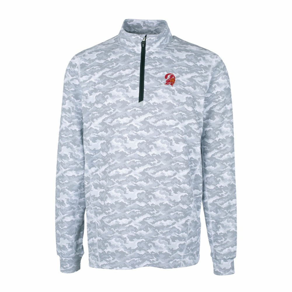 Tampa Bay Buccaneers Cutter & Buck Throwback Logo Traverse Camo Print Stretch Quarter-Zip Pullover Top - Charcoal sale