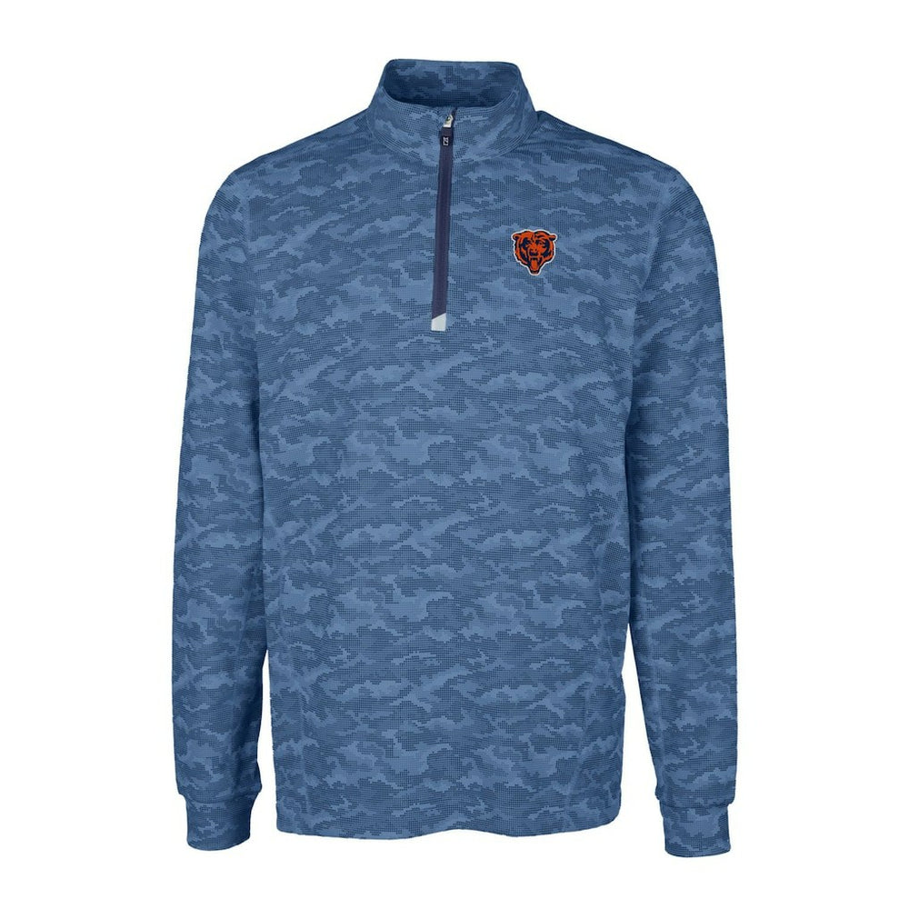Chicago Bears Cutter & Buck Throwback Logo Traverse Camo Print Stretch Quarter-Zip Pullover Top - Navy sale