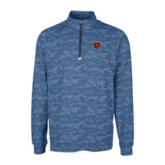 Chicago Bears Cutter & Buck Throwback Logo Traverse Camo Print Stretch Quarter-Zip Pullover Top - Navy sale