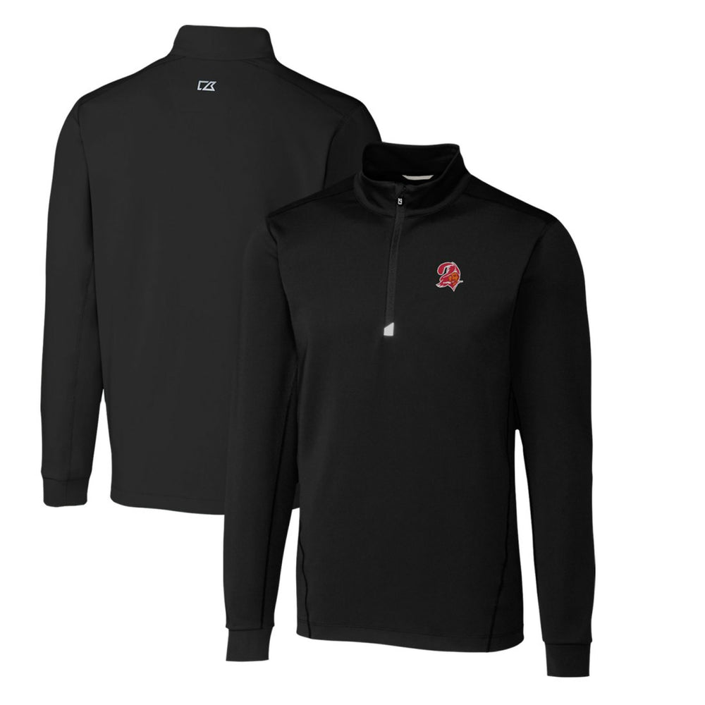 Tampa Bay Buccaneers Cutter & Buck Throwback Logo Traverse Stretch Quarter-Zip Pullover Top - Black for sale