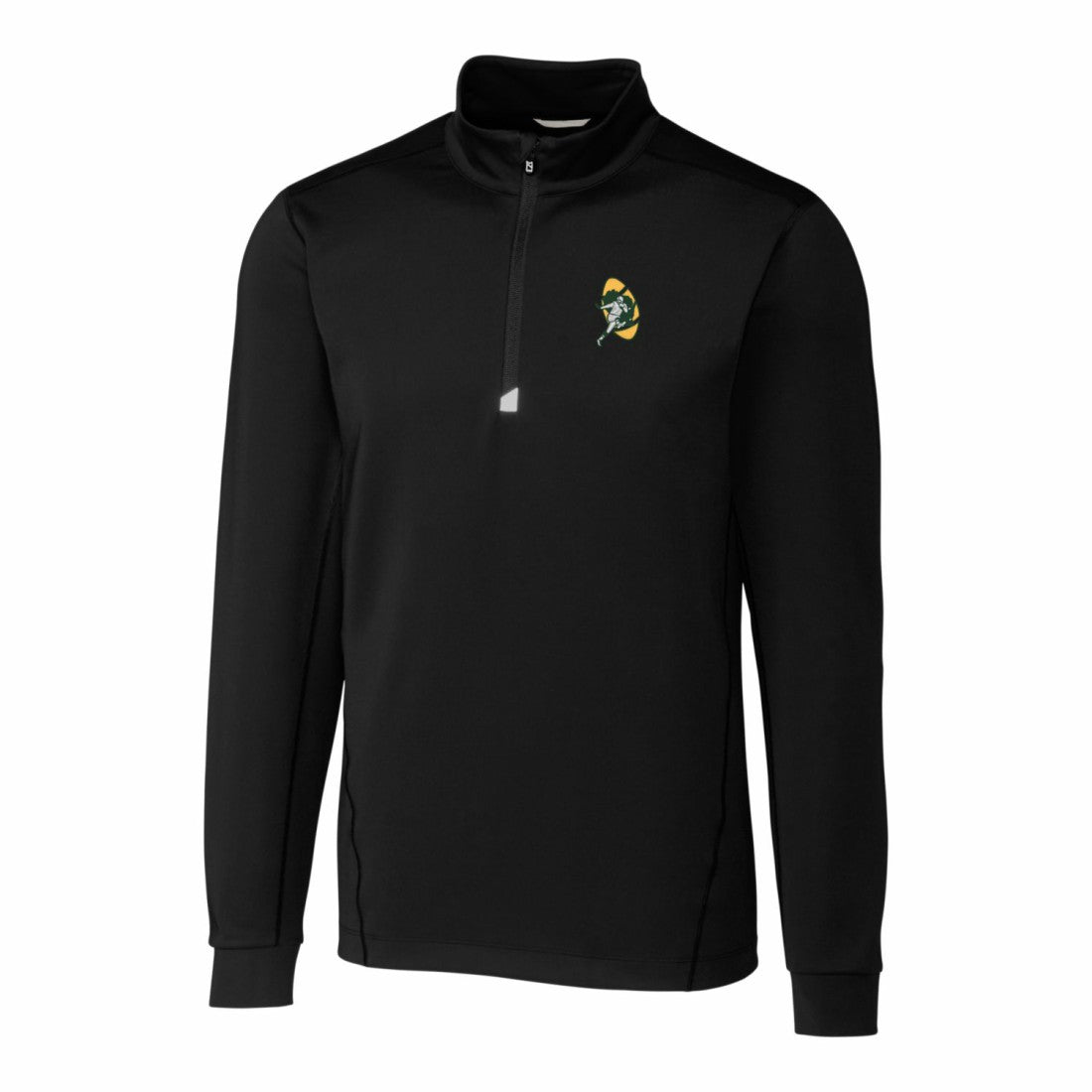 Green Bay Packers Cutter & Buck Throwback Logo Traverse Stretch Quarter-Zip Pullover Top - Black sale