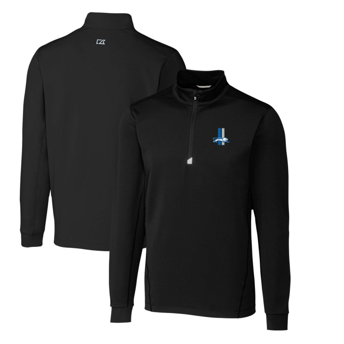 Detroit Lions Cutter & Buck Throwback Logo Traverse Stretch Quarter-Zip Pullover Top - Black online