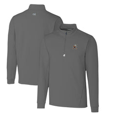 Cleveland Browns Cutter & Buck Throwback Logo Traverse Stretch Quarter-Zip Pullover Top - Steel for sale