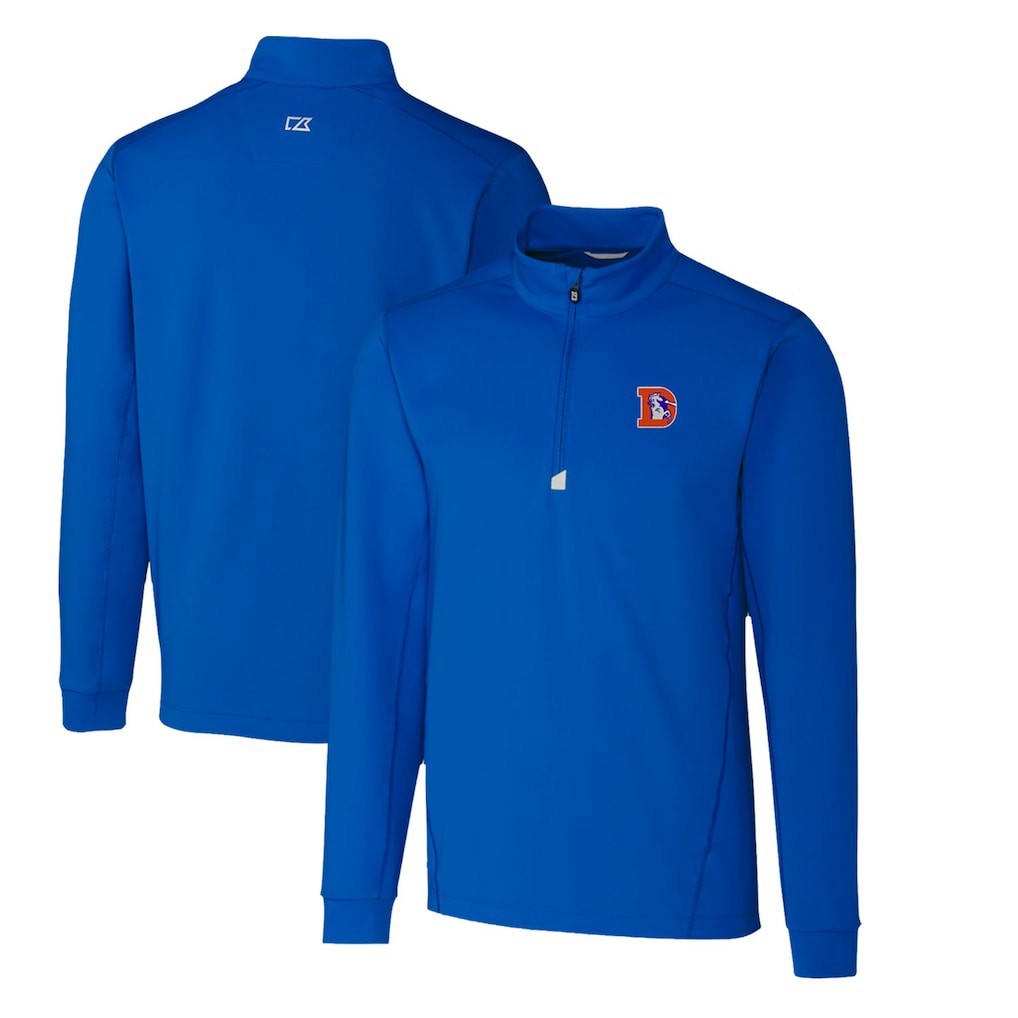 Denver Broncos Cutter & Buck Throwback Logo Traverse Stretch Quarter-Zip Pullover Top - Royal cheap
