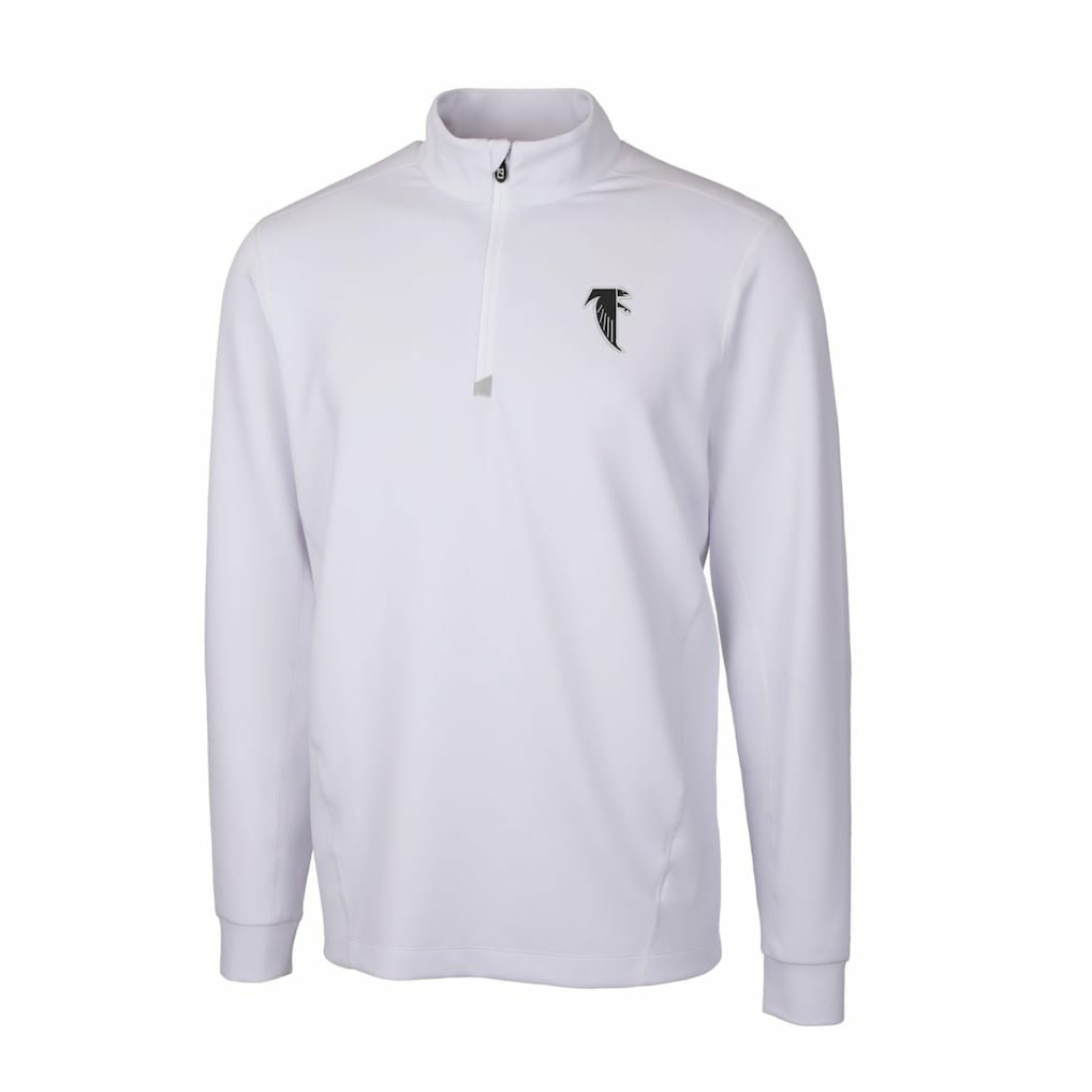 Atlanta Falcons Cutter & Buck Throwback Logo Traverse Stretch Quarter-Zip Pullover Top - White cheap