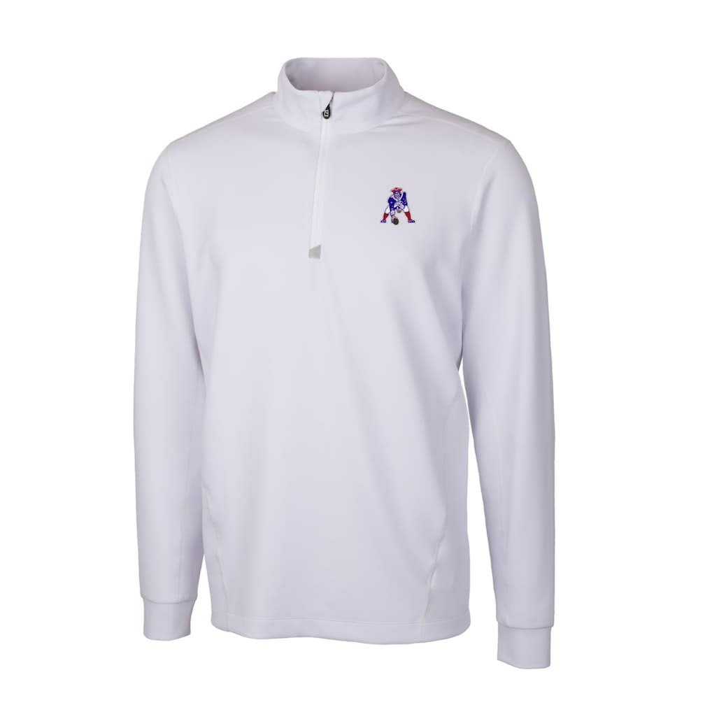 New England Patriots Cutter & Buck Throwback Logo Traverse Stretch Quarter-Zip Pullover Top - White for sale