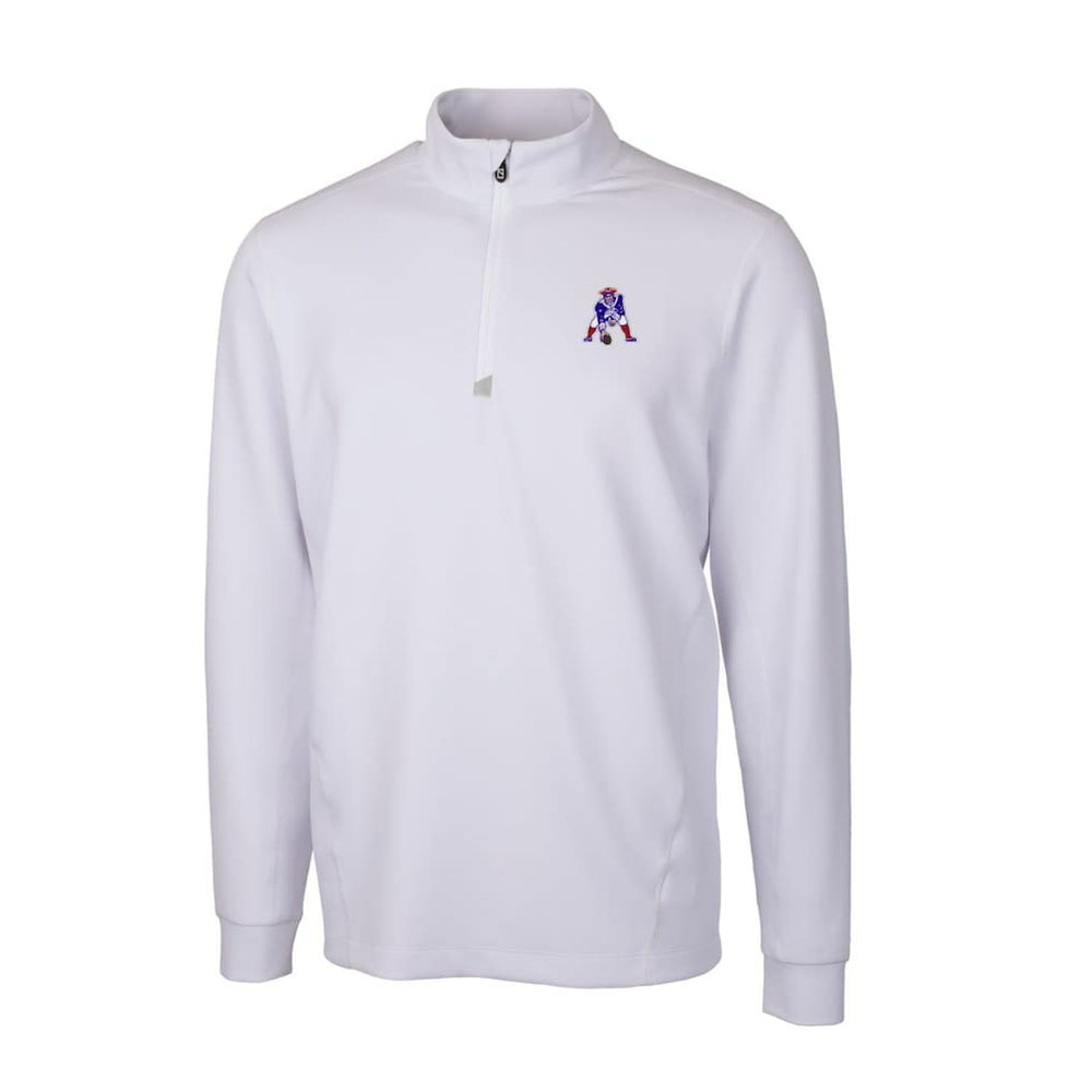 New England Patriots Cutter & Buck Throwback Logo Traverse Stretch Quarter-Zip Pullover Top - White for sale