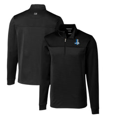 Detroit Lions Cutter & Buck Throwback Logo Traverse Stripe Stretch Quarter-Zip Pullover Top - Black on sale
