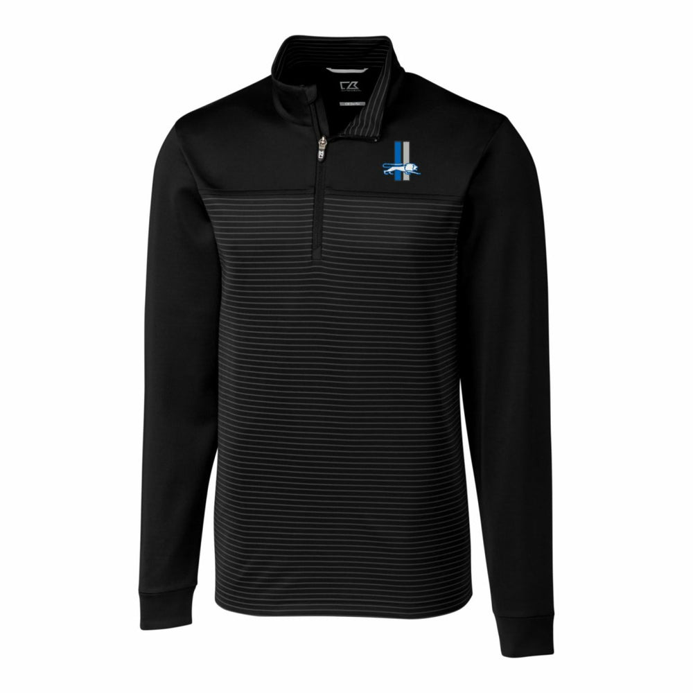 Detroit Lions Cutter & Buck Throwback Logo Traverse Stripe Stretch Quarter-Zip Pullover Top - Black on sale