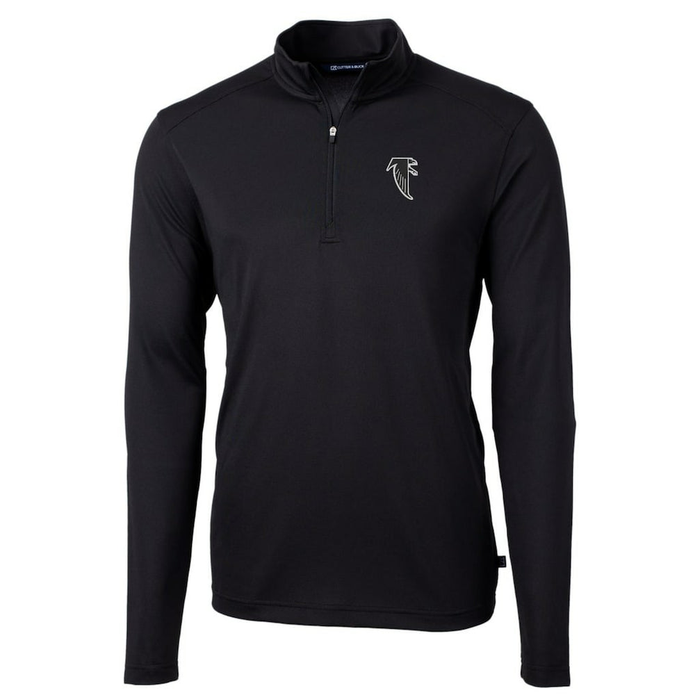 Atlanta Falcons Cutter & Buck Throwback Logo Virtue Eco Pique Recycled Quarter-Zip Pullover Top - Black on sale