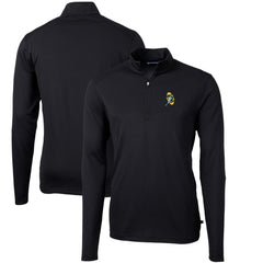 Green Bay Packers Cutter & Buck Throwback Logo Virtue Eco Pique Recycled Quarter-Zip Pullover Top - Black sale