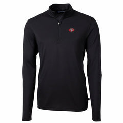 San Francisco 49ers Cutter & Buck Throwback Logo Virtue Eco Pique Recycled Quarter-Zip Pullover Top - Black for sale