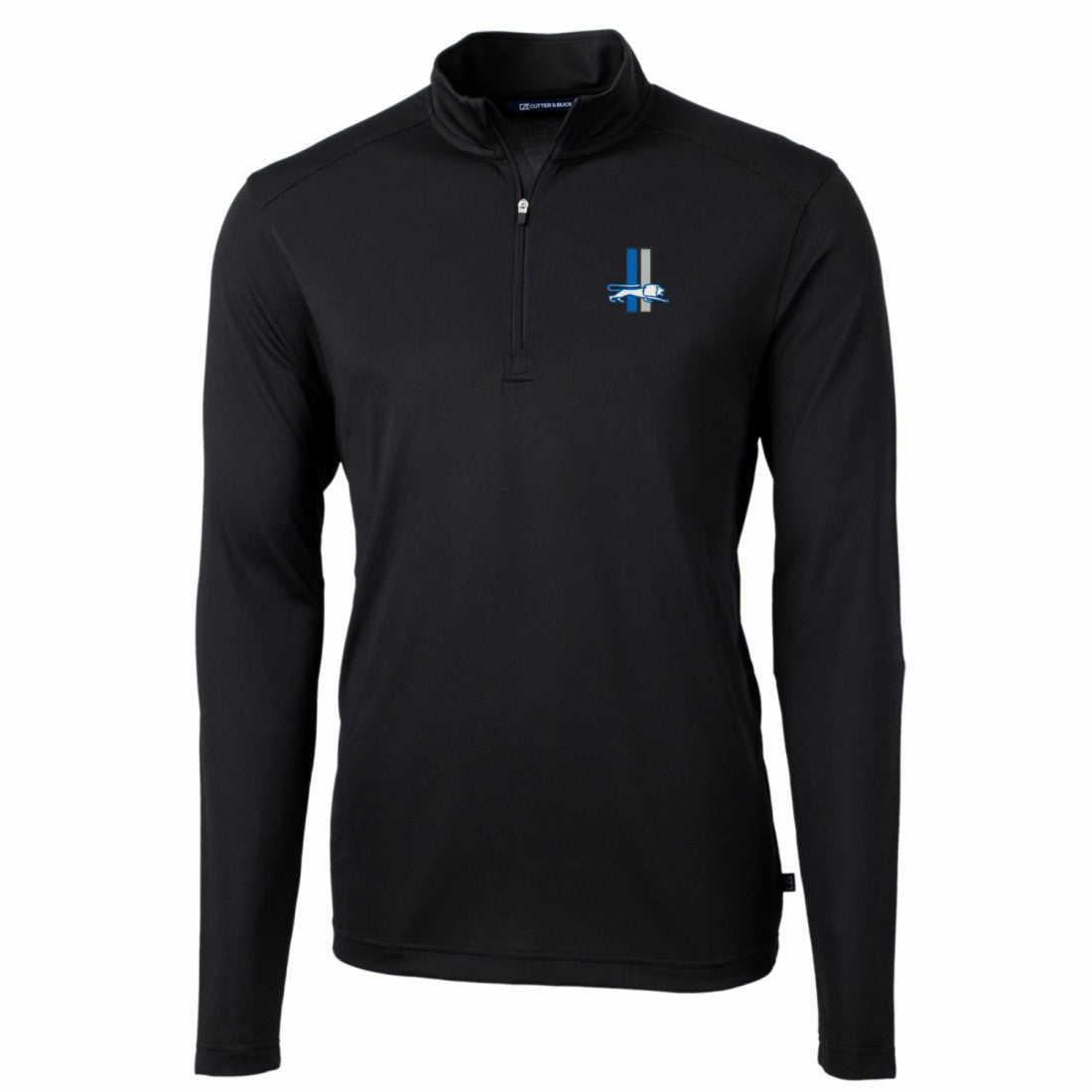Detroit Lions Cutter & Buck Throwback Logo Virtue Eco Pique Recycled Quarter-Zip Pullover Top - Black sale