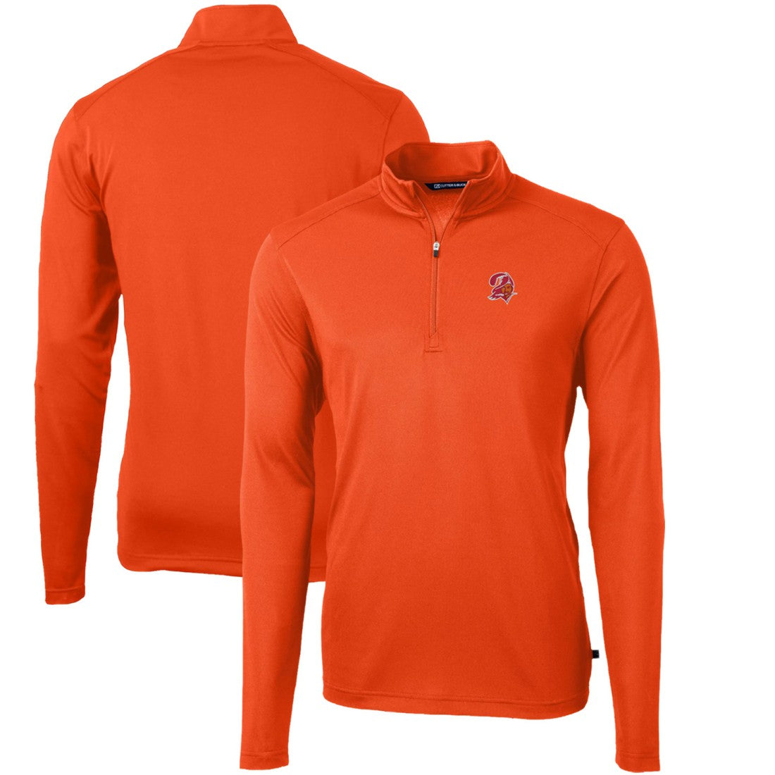 Tampa Bay Buccaneers Cutter & Buck Throwback Logo Virtue Eco Pique Recycled Quarter-Zip Pullover Top - Orange cheap
