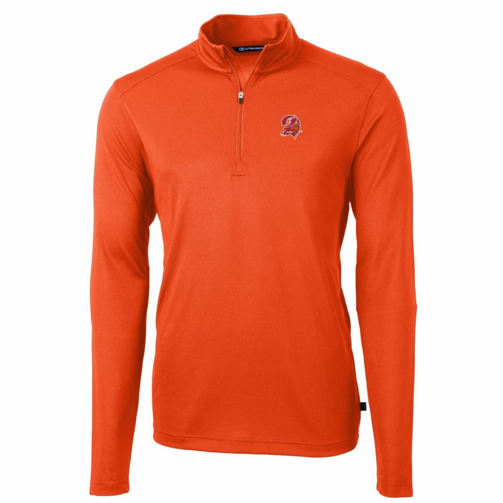 Tampa Bay Buccaneers Cutter & Buck Throwback Logo Virtue Eco Pique Recycled Quarter-Zip Pullover Top - Orange cheap