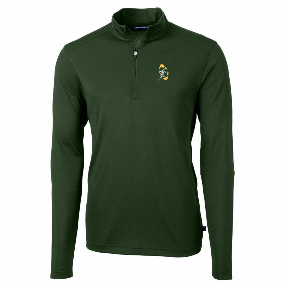 Green Bay Packers Cutter & Buck Throwback Logo Virtue Eco Pique Recycled Quarter-Zip Pullover Top - Green online