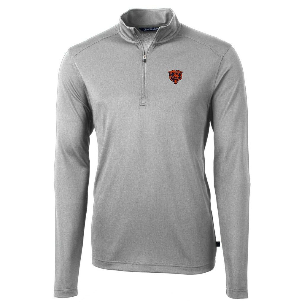Chicago Bears Cutter & Buck Throwback Logo Virtue Eco Pique Recycled Quarter-Zip Pullover Top - Gray online