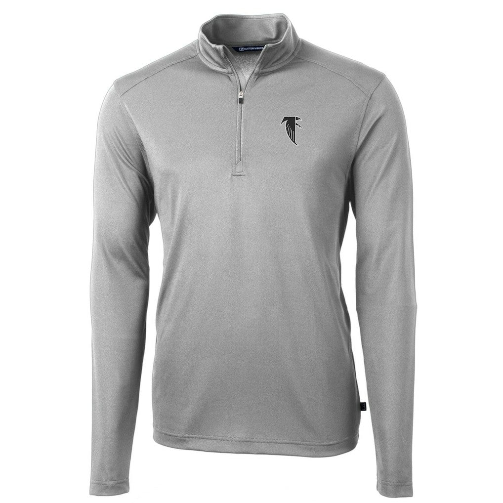 Atlanta Falcons Cutter & Buck Throwback Logo Virtue Eco Pique Recycled Quarter-Zip Pullover Top - Gray for sale