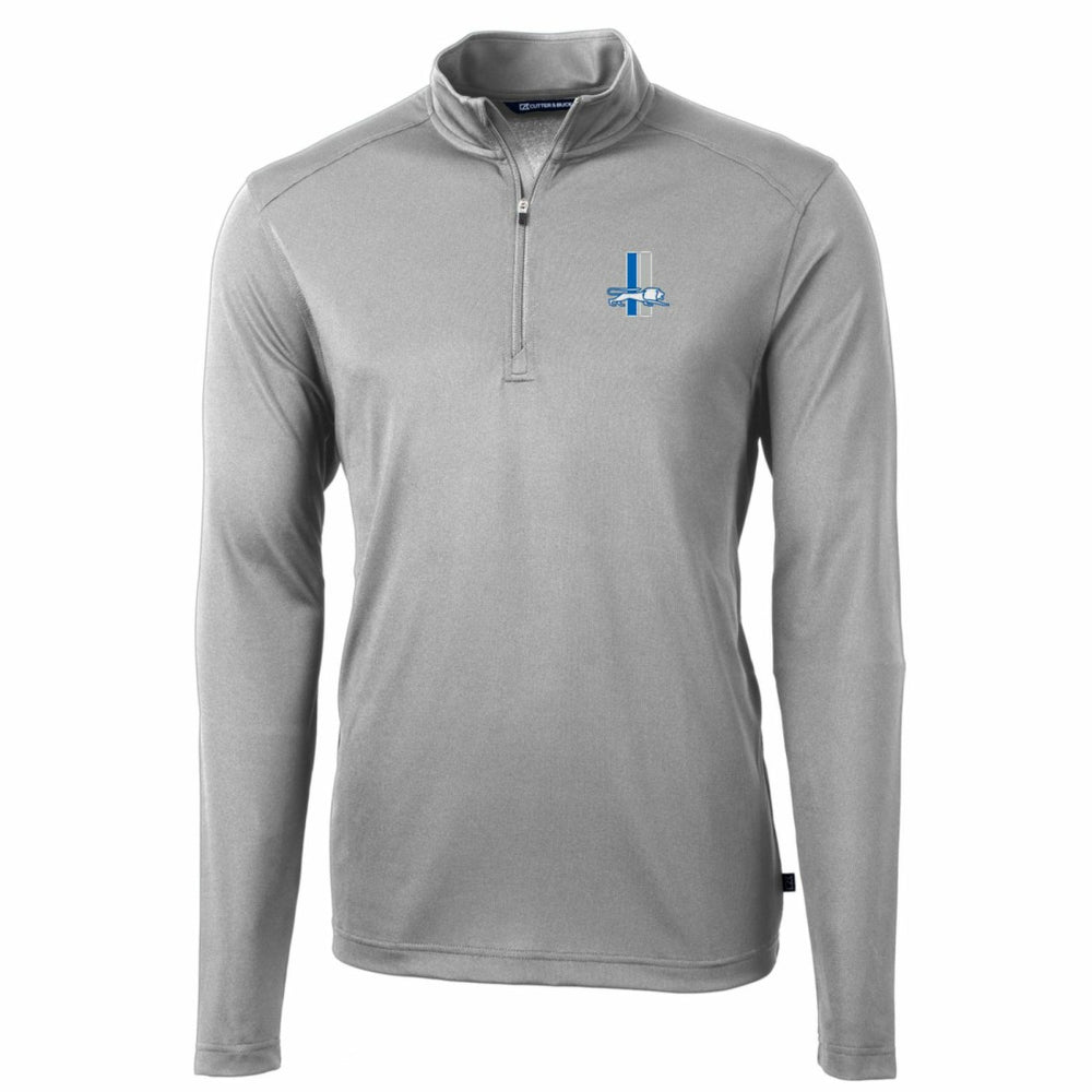 Detroit Lions Cutter & Buck Throwback Logo Virtue Eco Pique Recycled Quarter-Zip Pullover Top - Gray discount