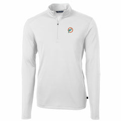Miami Dolphins Cutter & Buck Throwback Logo Virtue Eco Pique Recycled Quarter-Zip Pullover Top - White online