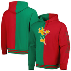 Milwaukee Bucks Hardwood Classics Split Pullover Hoodie - Green/Red | Mitchell & Ness cheap