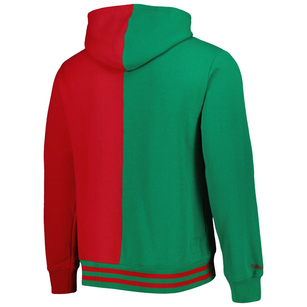Milwaukee Bucks Hardwood Classics Split Pullover Hoodie - Green/Red | Mitchell & Ness cheap