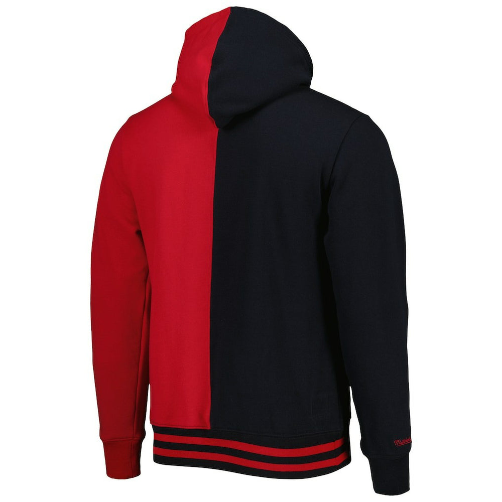 Philadelphia 76ers Hardwood Classics Split Pullover Hoodie - Black/Red | Mitchell & Ness online