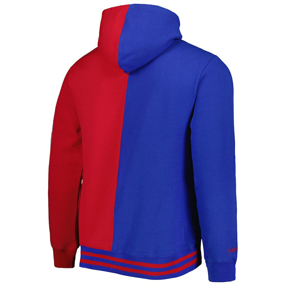 Philadelphia 76ers Hardwood Classics Split Pullover Hoodie - Royal/Red | Mitchell & Ness cheap
