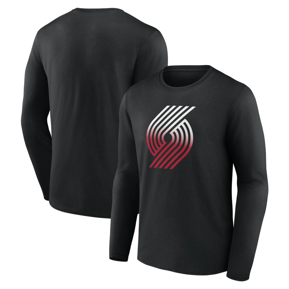 Portland Trail Blazers Gradient Logo Long Sleeve T-Shirt - Black outlet