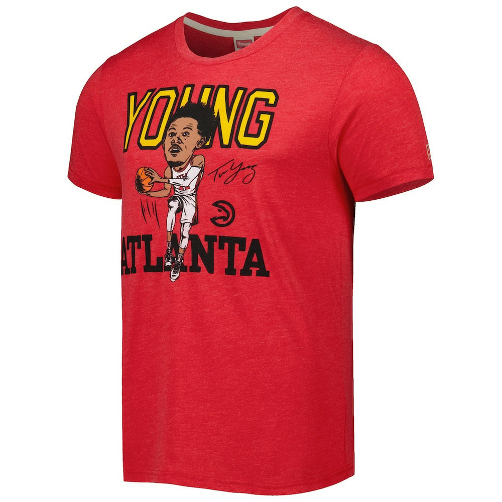 Trae Young Atlanta Hawks Homage Caricature Tri-Blend T-Shirt - Red cheap