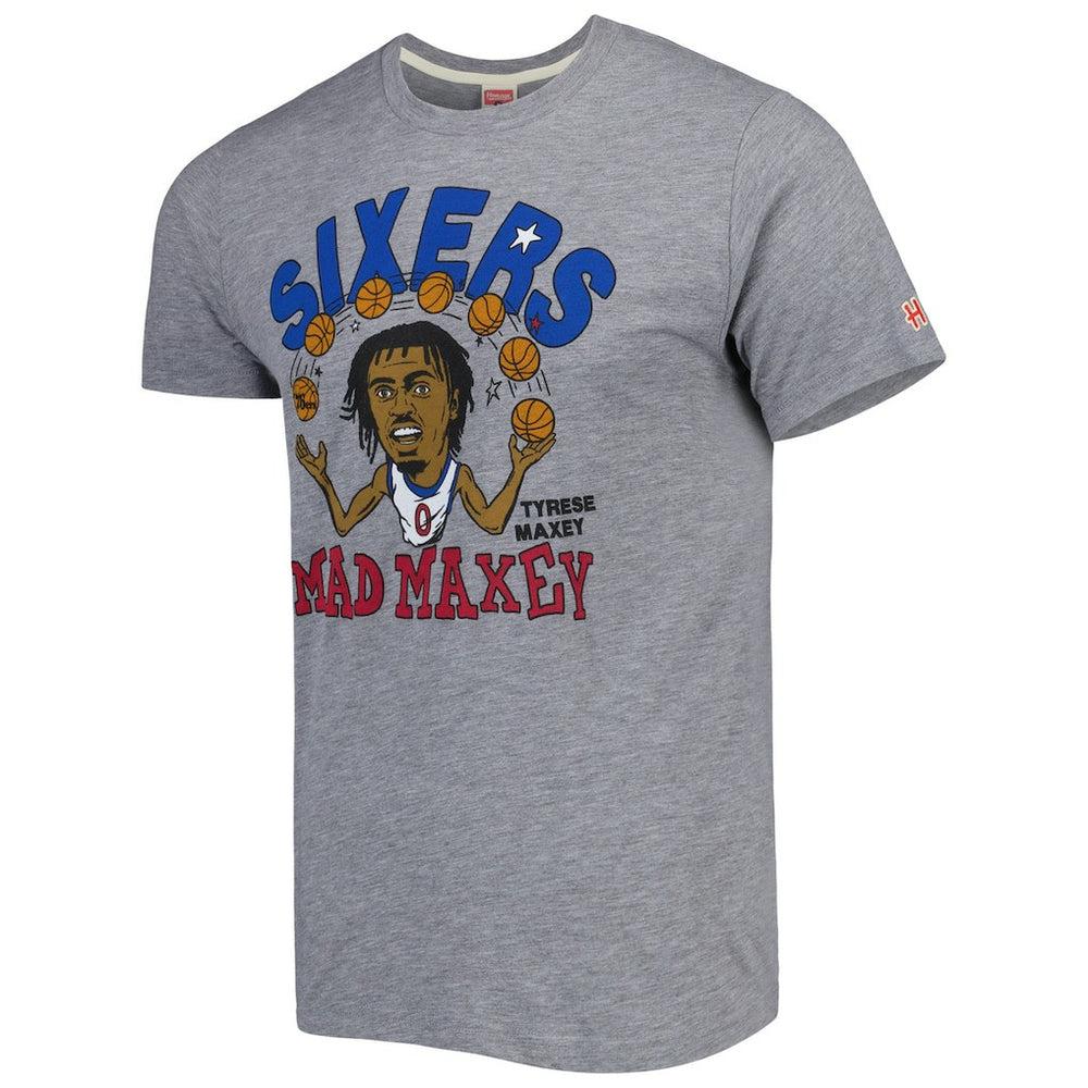 Tyrese Maxey Philadelphia 76ers Homage Caricature Tri-Blend T-Shirt - Gray shop