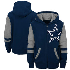 Dallas Cowboys Youth Colorblock Full-Zip Hoodie - Navy online