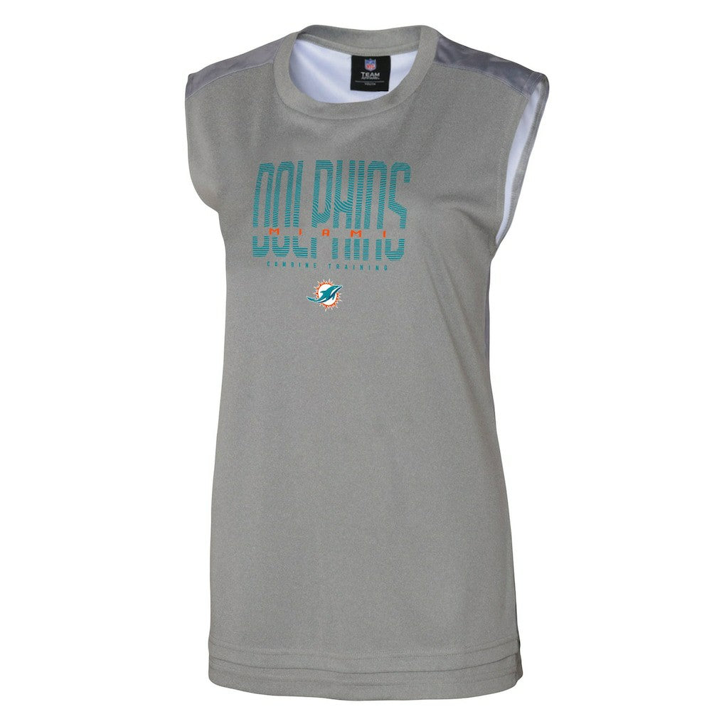 Miami Dolphins Women's No Sweat Tank Top - Gray cheap