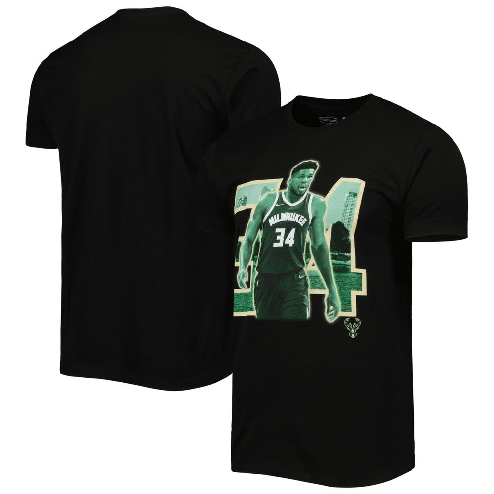 Giannis Antetokounmpo Milwaukee Bucks Stadium Essentials Unisex Player Skyline T-Shirt - Black outlet