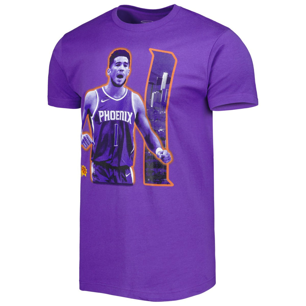 Devin Booker Phoenix Suns Stadium Essentials Unisex Player Skyline T-Shirt - Purple sale