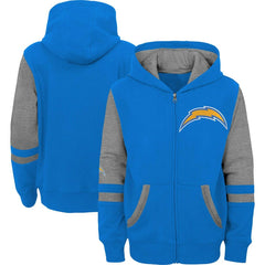 Los Angeles Chargers Preschool Stadium Color Block Full-Zip Hoodie - Powder Blue on sale