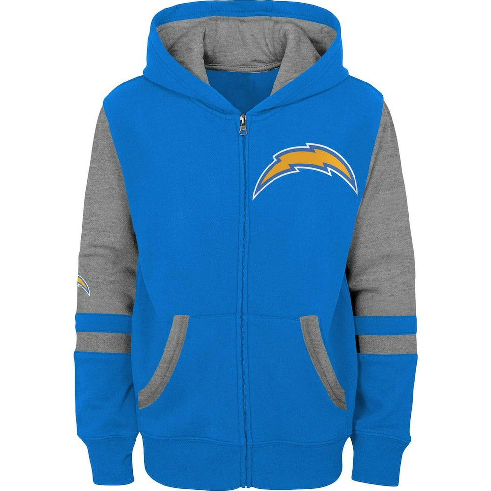 Los Angeles Chargers Preschool Stadium Color Block Full-Zip Hoodie - Powder Blue on sale