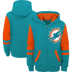 Miami Dolphins Preschool Stadium Color Block Full-Zip Hoodie - Aqua on sale