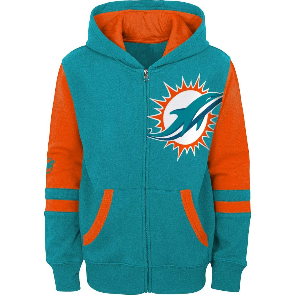 Miami Dolphins Preschool Stadium Color Block Full-Zip Hoodie - Aqua on sale