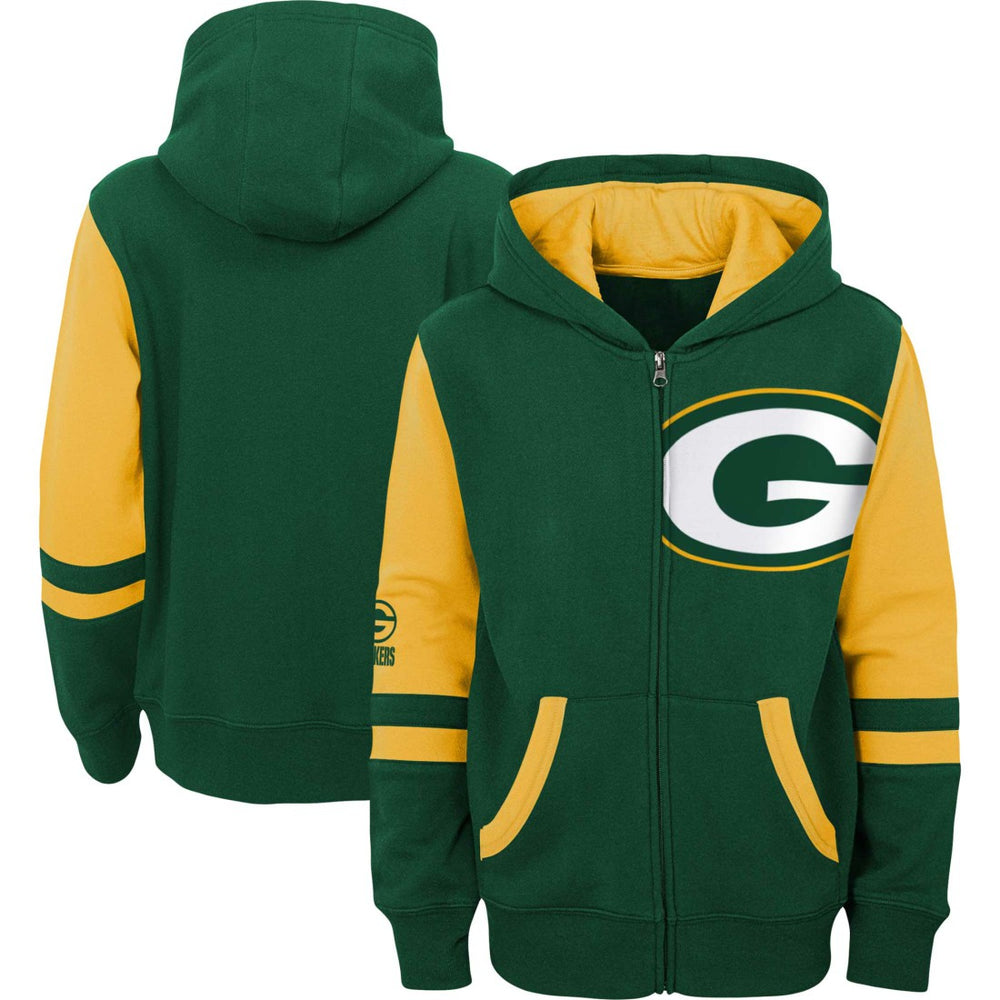 Green Bay Packers Preschool Stadium Color Block Full-Zip Hoodie - Green online