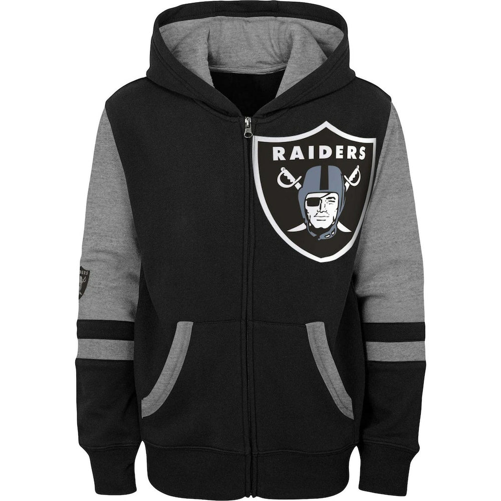Las Vegas Raiders Preschool Stadium Color Block Full-Zip Hoodie - Black discount