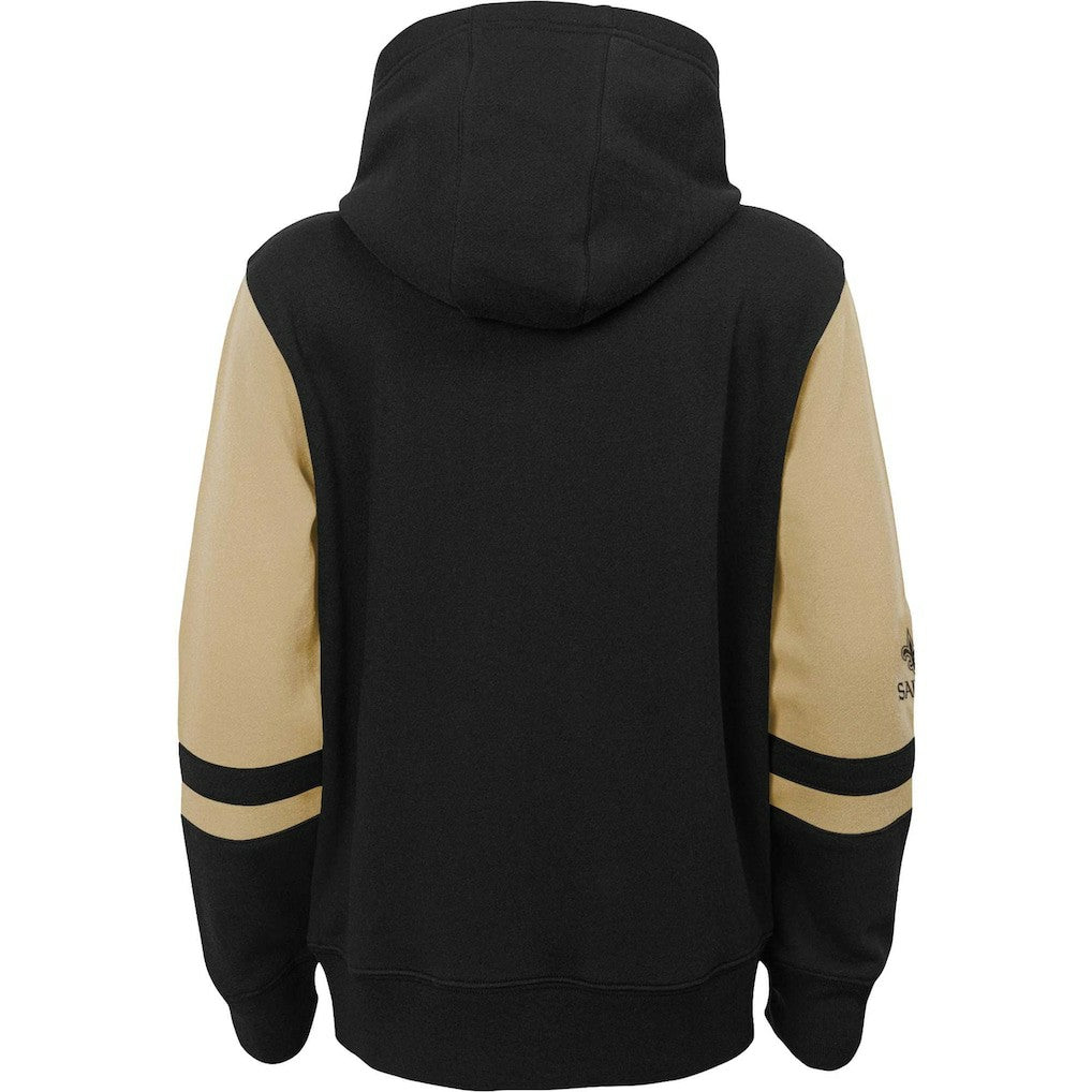 New Orleans Saints Youth Colorblock Full-Zip Hoodie - Black outlet