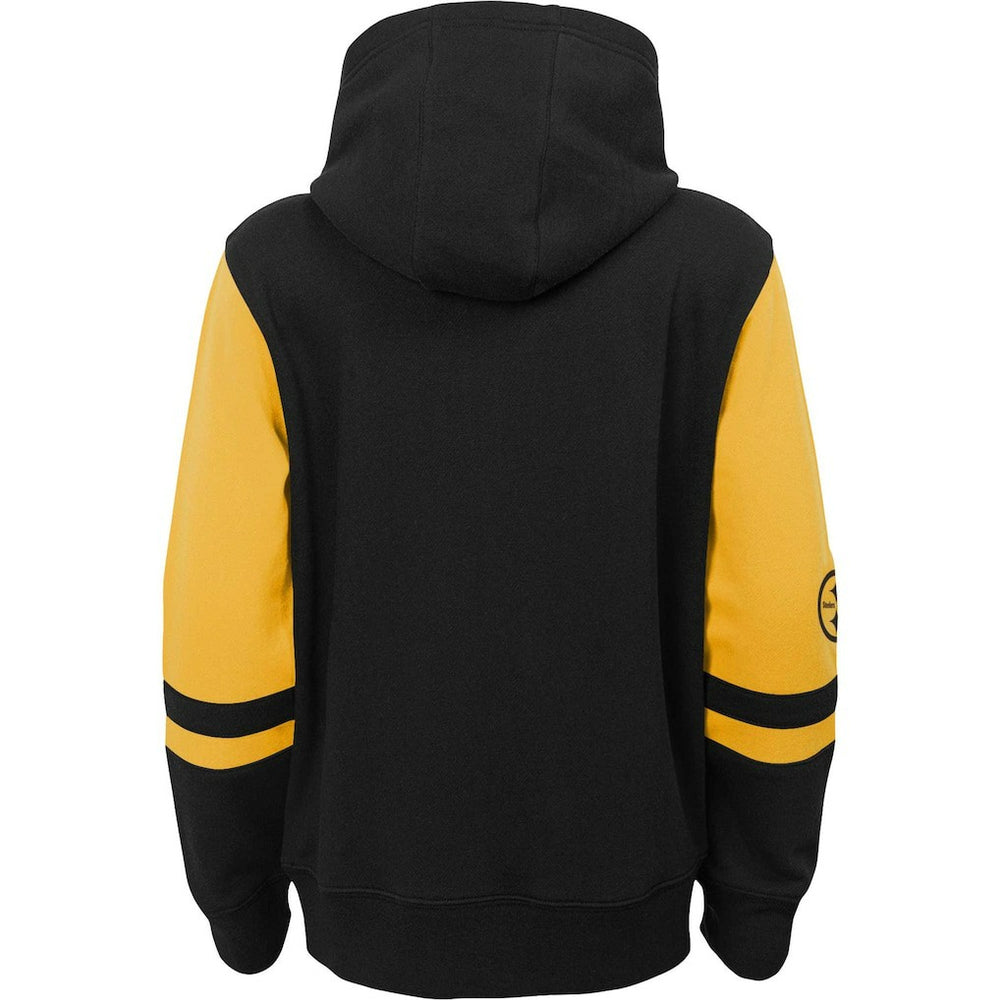 Pittsburgh Steelers Youth Colorblock Full-Zip Hoodie - Black outlet