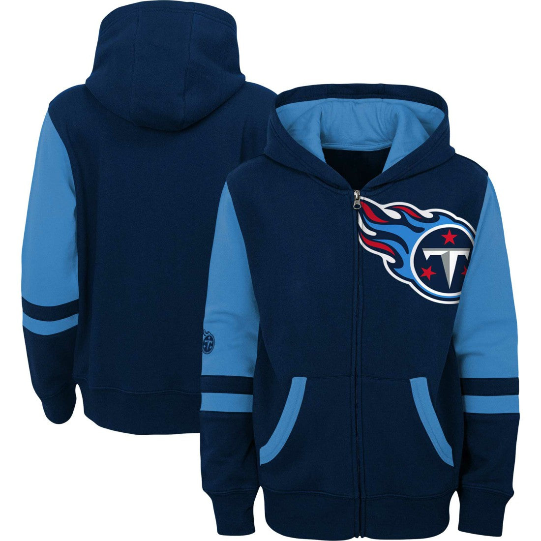 Tennessee Titans Youth Colorblock Full-Zip Hoodie - Navy cheap